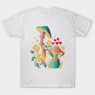 mushrooms and flowers T-Shirt